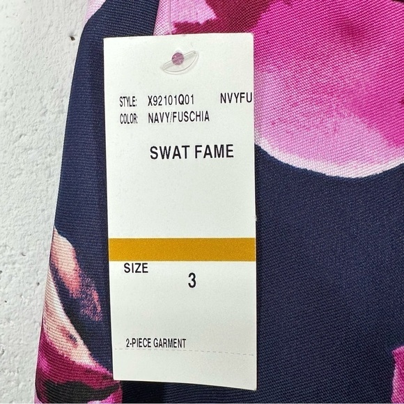 Speechless size 3 Navy Blue & Pink Floral FullMaxi Skirt NEW with tags - Picture 8 of 12